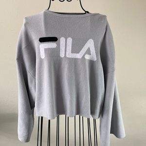 Cropped Fila wide sweater top